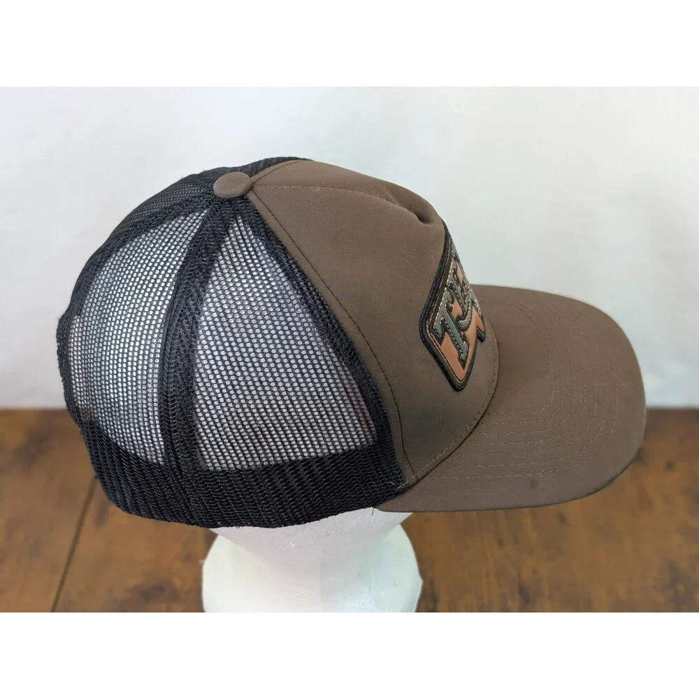 Black Eagle by Ace Cap Texas Longhorn Trucker Hat Snapback Brown Mesh Cap Vtg...